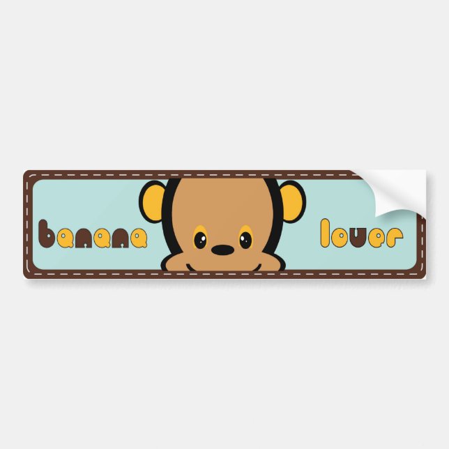 cute monkey bumper sticker (Front)