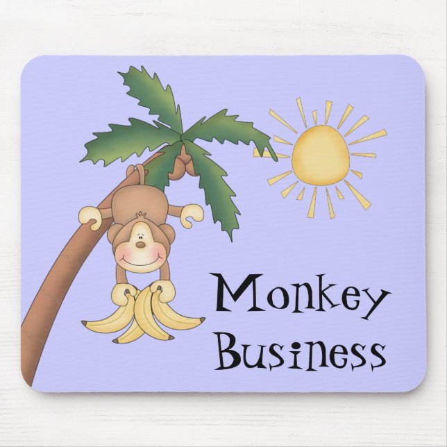 Cute Monkey Business Mouse Pad (Front)