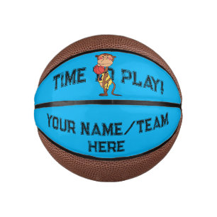 Cute Monkey Cartoon Kids Basketball Custom Name