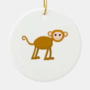 Cute Monkey. Ceramic Tree Decoration