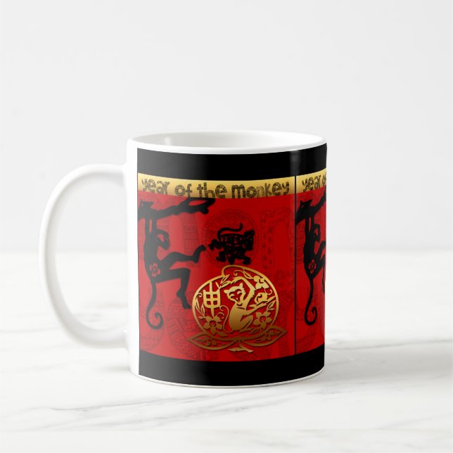 Cute Monkey Chinese Year Zodiac Birthday Mug (Left)