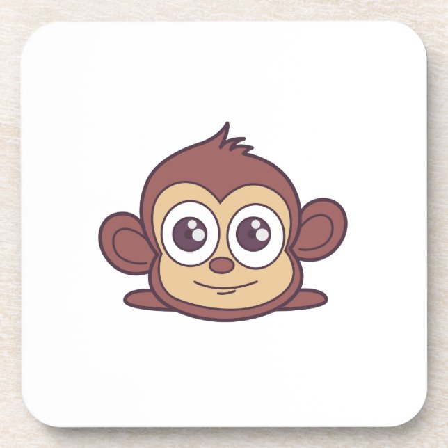 Cute monkey clipart coaster (Front)