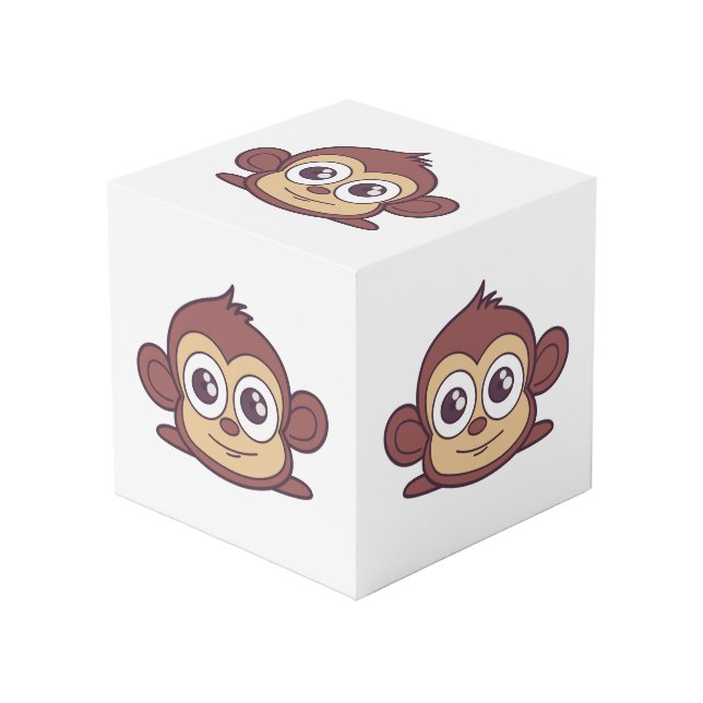 Cute monkey clipart cube (Front Angled)