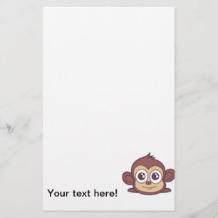 Cute monkey clipart stationery