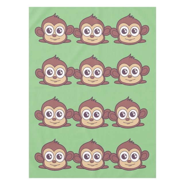 Cute monkey clipart tablecloth (Front)