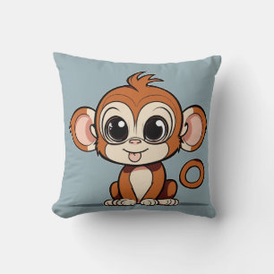 Cute Monkey Colouring Page for Toddlers Cushion