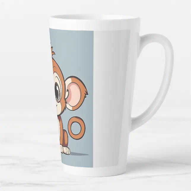 Cute Monkey Colouring Page for Toddlers Latte Mug Zazzle