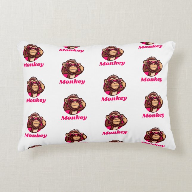 Cute Monkey Decorative Cushion (Front)