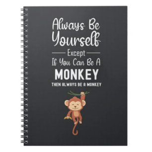 Cute Monkey Gifts Animal Fun Funny Humor Cartoon Notebook
