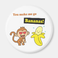 Cute Monkey Go Bananas Corny Pun