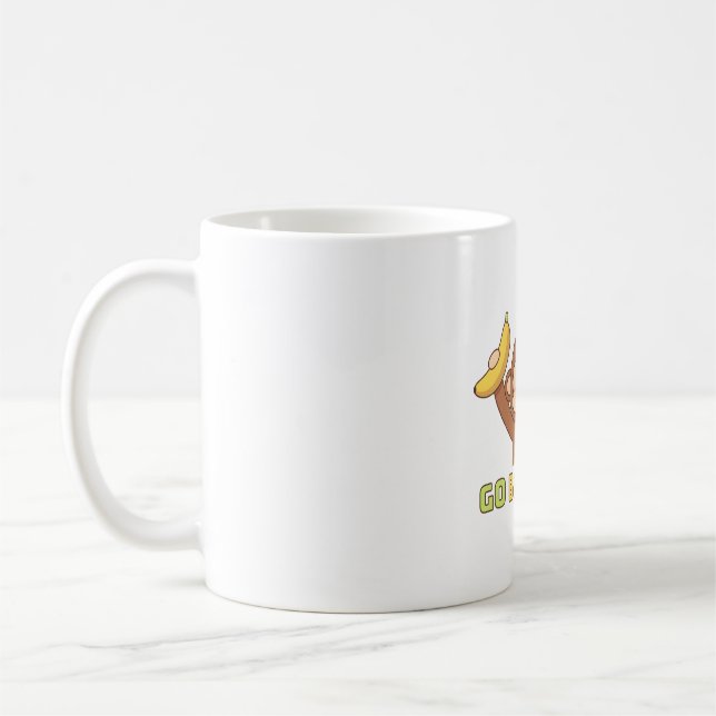 Cute Monkey Go Bananas Doodle Coffee Mug (Left)