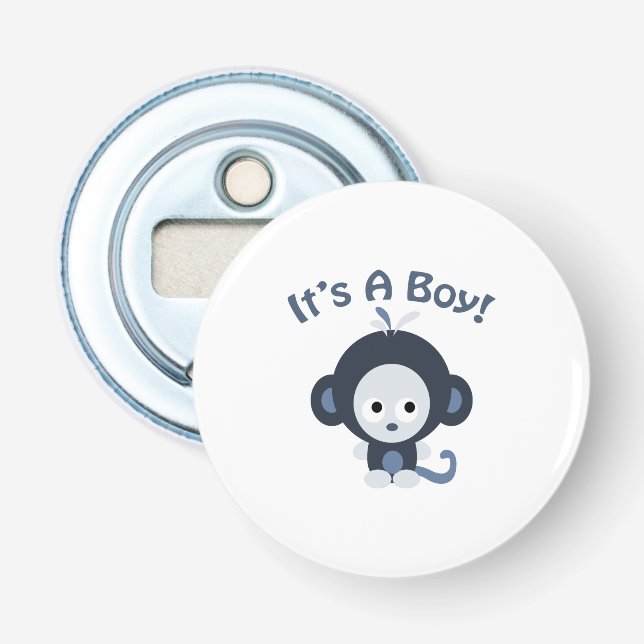 Cute Monkey - It's a boy! Bottle Opener (Front)