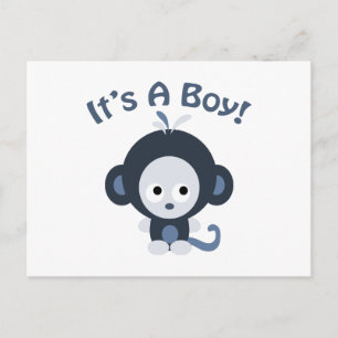 Cute Monkey - It's a boy! Postcard