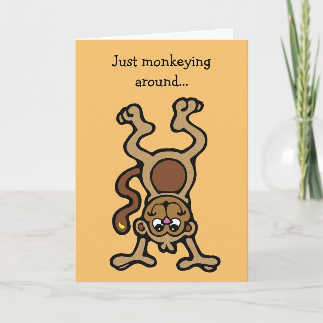 Cute Monkey Kid's Birthday Card (Front)