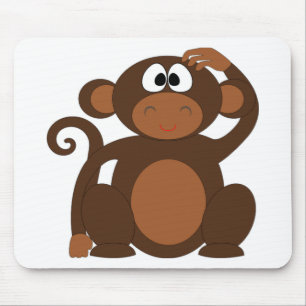 Cute Monkey Mouse Pad