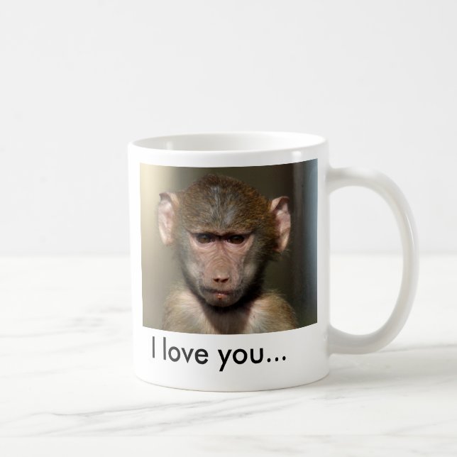 Cute Monkey Mug - I love you... (Right)