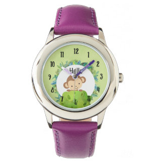 Cute Monkey Peeking Out from Behind a Bush Watch