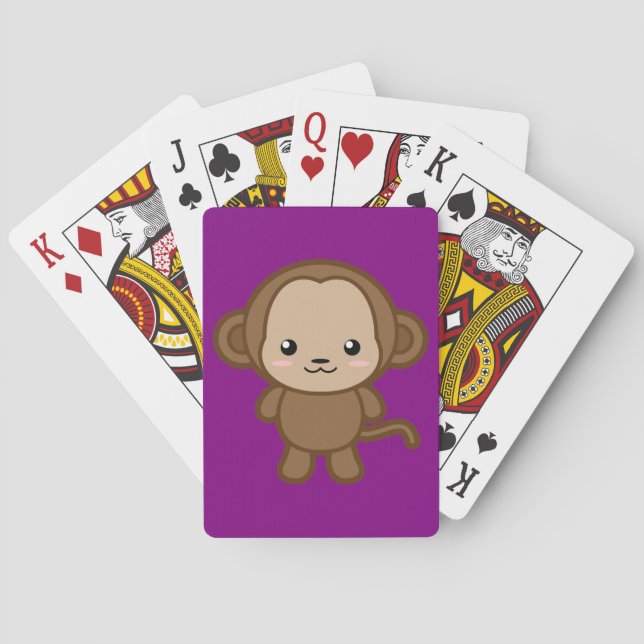 Cute Monkey Playing Cards (Back)