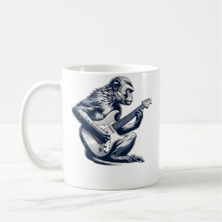 Cute Monkey Playing Guitar Monkeys Musician Music Coffee Mug