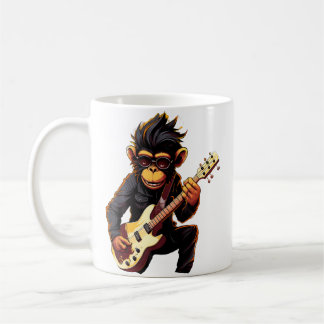 Cute Monkey Playing Guitar Monkeys Musician Music Coffee Mug