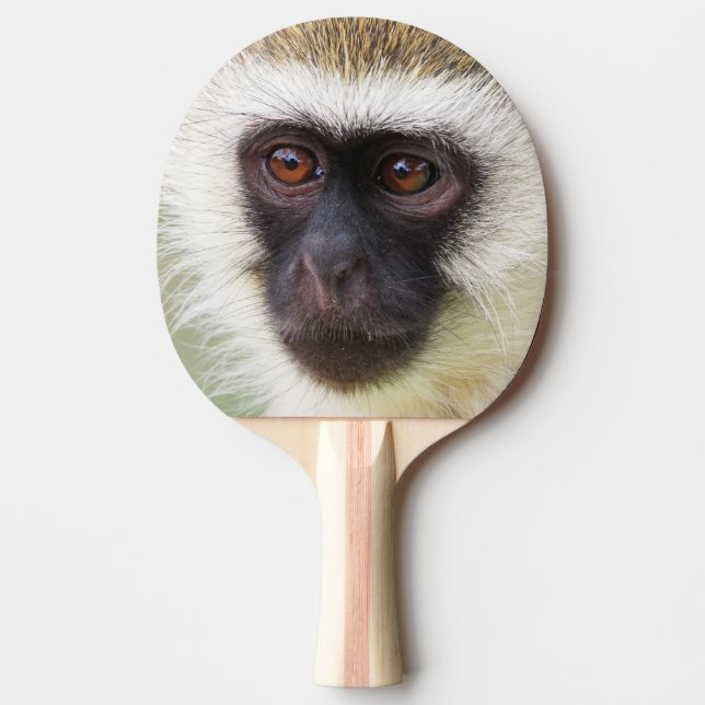 Cute monkey portrait ping pong paddle (Front)