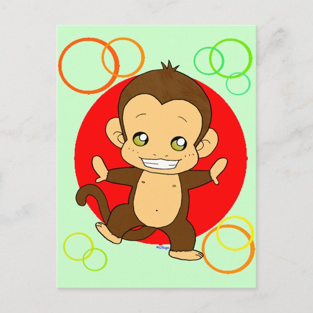 Cute Monkey Postcard (Front)
