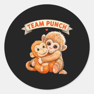 Cute Monkey Punch Baby Monkey Team Punch Classic Round Sticker