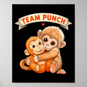 Cute Monkey Punch Baby Monkey Team Punch Poster