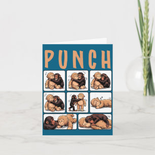 Cute monkey punch card