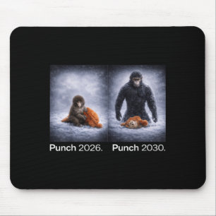Cute monkey punch meme funny animal design mouse pad