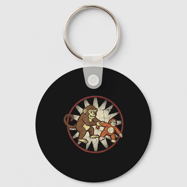 Cute monkey punch tee  key ring (Front)