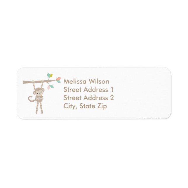 Cute Monkey Return Address Labels (Front)