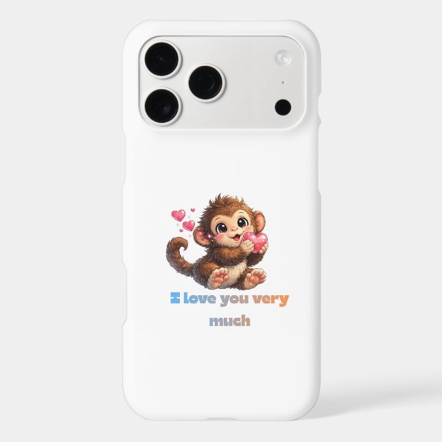 Cute Monkey Romantic Quote Illustration (Back)