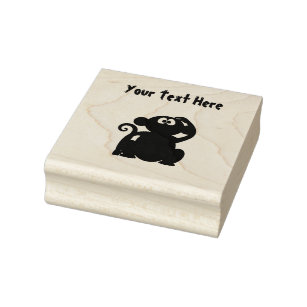 Cute Monkey Rubber Stamp
