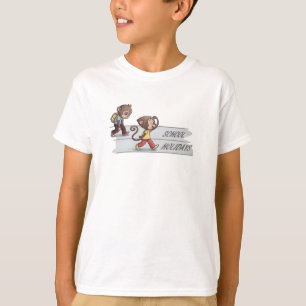 Cute Monkey School vs Vacation Mood Kids T-Shirt