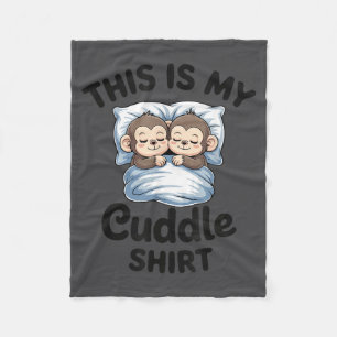 Cute Monkey Sleep Couple This Is My Cuddle  Fleece Blanket