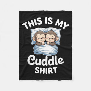 Cute Monkey Sleep Couple This Is My Cuddle  Fleece Blanket