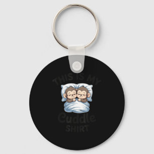 Cute Monkey Sleep Couple This Is My Cuddle  Key Ring