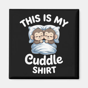 Cute Monkey Sleep Couple This Is My Cuddle  Magnet