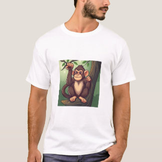 "Cute Monkey T-Shirt - Adorable Jungle Animal Desi