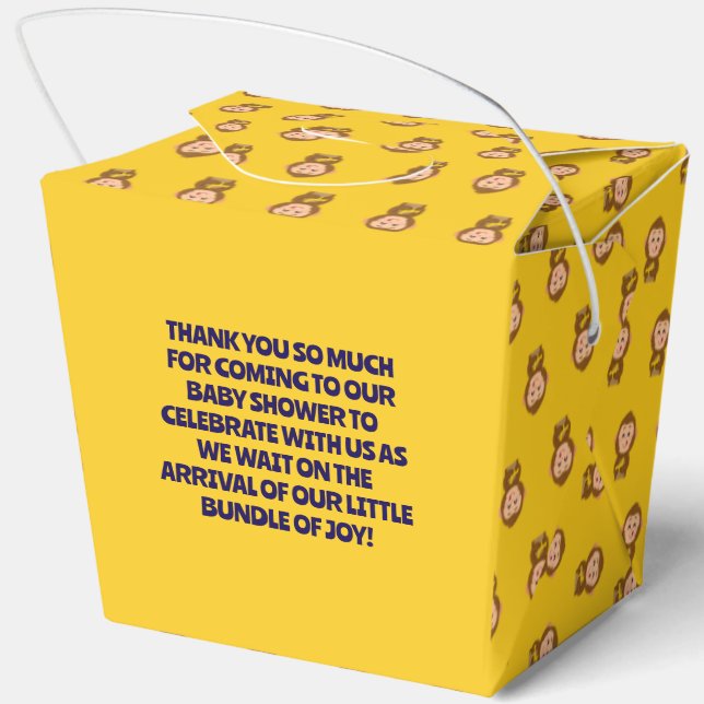 Cute Monkey Theme Boy Baby Shower  Favour Box (Back)