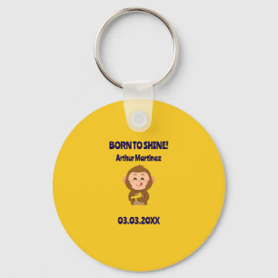 Cute Monkey Theme Boy Baby Shower Key Ring