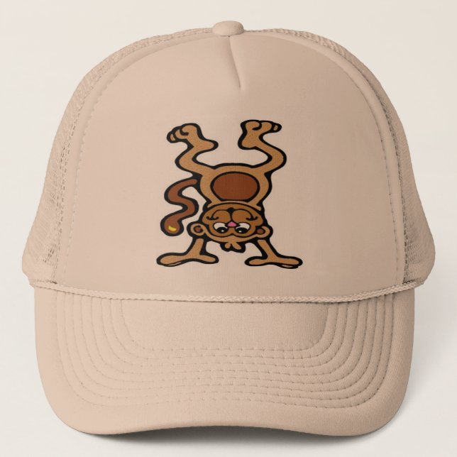 Cute monkey upside down trucker hat (Front)