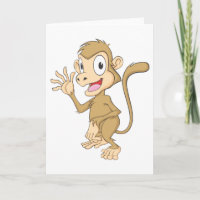 Cute Monkey Waving Hand Hi Hello Goodbye