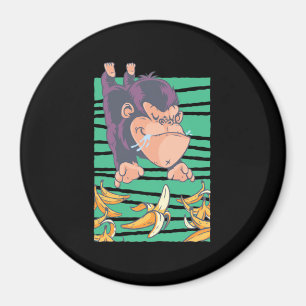 Cute Monkey With Bananas Magnet
