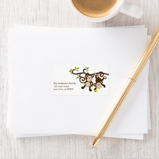 Cute Monkeys Label (Insitu)