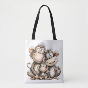 Cute monkeys  tote bag