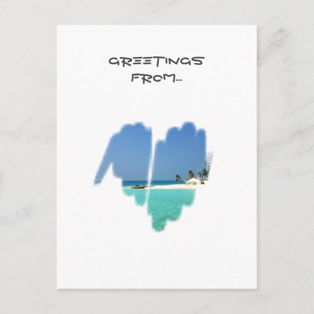 Cute Monochrome Mainstream Graffiti Heart Postcard (Front)