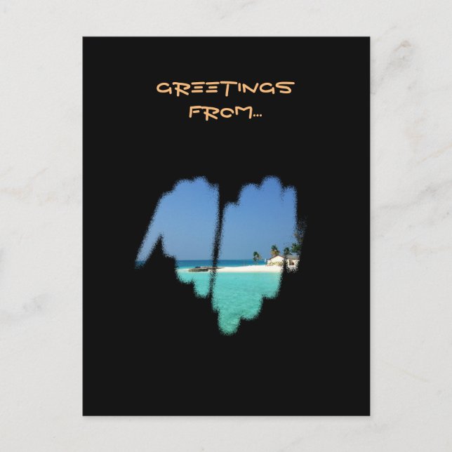 Cute Monochrome Mainstream Graffiti Heart Postcard (Front)