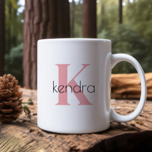 Cute Monogram and Name, Minimalist Coffee Mug